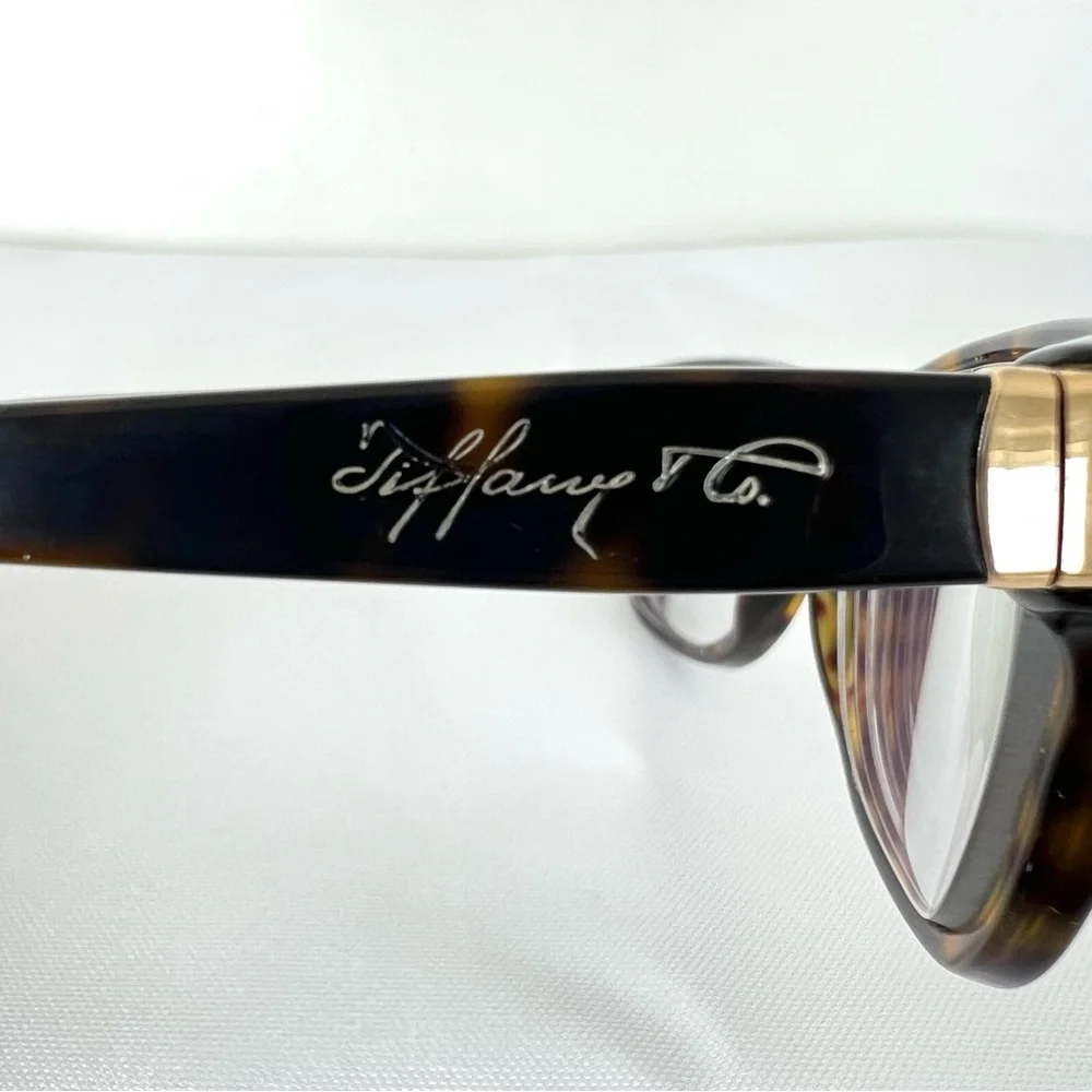 TIFFANY & CO TF 2084 8015 Cat Eye Brown Tortoise on Blue Prescription Eyeglasses